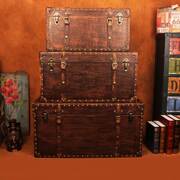 复古木质收纳箱特大号长方形衣服整理杂物储物箱家用木箱子百宝箱