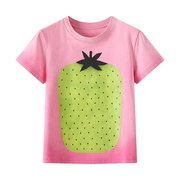 亲妈~丫丫~2023夏季「Sweet Girls」系列水洗做旧草莓T恤短袖