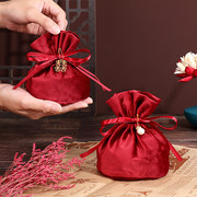 喜糖袋子结婚礼盒装糖果袋中式婚庆，用品抽绳包装瓜子花生丝绒布袋