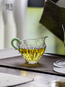 加厚耐热玻璃茶具公道，杯玻璃高档功夫，茶道竖纹耐高温分茶器茶海