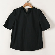 江南系列时尚韩版通勤棉布，t恤短袖套头直筒纯色上衣