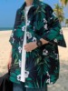 特大码300斤夏威夷花衬衫男短袖夏季冰丝薄款宽松古巴领沙滩衬衣2
