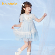 巴拉巴拉女幼童连衣裙夏装时尚洋气舒适个性时尚网纱拼接裙子