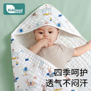 包被婴儿初生春夏季产房纱布抱被宝宝新生婴儿，薄款包单纯棉(单纯棉)包裹巾