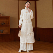 改良旗袍棉服女2023外套，中式女装中国风唐装，新中式老钱风毛领棉袄