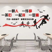 团队励志标语企业公司文化墙办公室文字人物亚克力立体墙贴装饰画