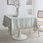 美式餐桌桌布方形家用布艺，台布高档欧式棉麻，轻奢高级感麻将机盖布