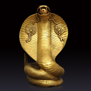 黄铜蛇摆件十二生肖蛇年吉祥物招财家居装饰品工艺品