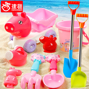 沙滩玩具套装车儿童女孩宝宝，挖沙子铲子桶玩沙子，工具决明子玩具沙