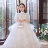 花童婚礼小女孩礼服大码12岁生日公主裙微胖mm模特主持钢琴演出服
