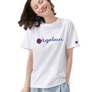 t恤女刺绣潮牌2022夏季韩版纯棉白色短袖t恤女字母圆领上衣