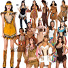 万圣节服装土著原始人cosplay演出服成人男女印第安豹纹野人衣服