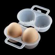 塑料鸡蛋盒，便携旅游食物收纳盒2个入透明带盖鸡蛋收纳盒