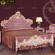 欧式双人床奢华雕花软靠1米8大床别墅公主床法式白色婚床高端家具