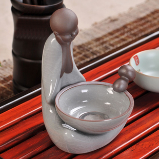 哥窑汝窑茶漏器滤茶器创意茶滤紫砂茶具配件过滤网泡茶器可爱日式