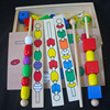 蒙特梭利蒙氏教具幼儿童早教益，智力玩具3体，6位串珠盒1-2-34周岁半