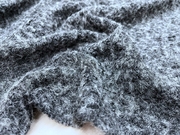 慵懒随性黑灰色圈圈弹力针织，时装毛料面料秋冬外套开衫羊毛呢布料
