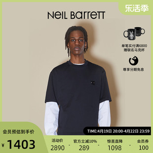 neilbarrett尼，奥贝奈特2023秋冬男式短袖，上衣纯棉t恤简约