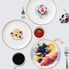 蒲公英创意骨瓷餐具日式菜盘蛋糕，点心盘牛排，西餐盘子陶瓷8寸平盘