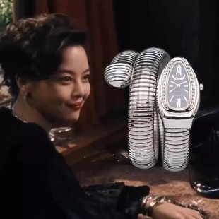 繁花辛芷蕾李李同款手表，女士蛇形手镯式女表欧美风轻奢钻缠绕蛇表