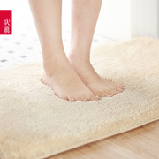 认真浴室卫生间可水洗纯色地毯长纤维长毛绒地垫吸水速干防滑脚垫