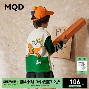 设计师系列 MQD童装儿童休闲T恤春秋款Polo印花男童长袖翻领上衣