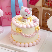 kt猫烘焙蛋糕装饰摆件，小猫咪儿童生日女孩主题蛋糕插牌插件
