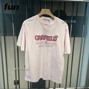 速发Fun潮牌24夏季男女加菲猫纯棉粉色圆领短袖T恤FGT14104R