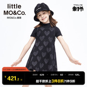 littlemoco童装女童两件装短袖t恤牛仔裙连衣裙，儿童裙子衣服大童