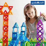 -12-4-5-7-9岁拼装玩具美国guidecraft磁力片，搭建积木-框架100件