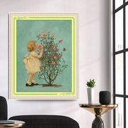玫瑰女孩蒙娜丽莎十字绣花卉2023线绣小件自己绣客厅卧室小幅