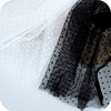 黑白色植绒波点蕾丝，布料面料辅料，网纱裙子裙摆窗帘婚庆布艺材料