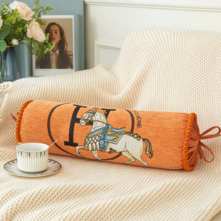 欧式雪尼尔提花沙发糖果抱枕含芯可拆洗长条枕头护颈枕腰枕靠枕