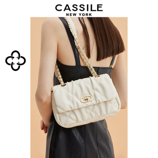 cassile卡思乐包包女士2024小香风单肩斜挎小方包菱格链条包