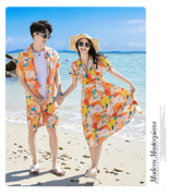 蜜月旅游情侣装夏2024泰国海边超仙沙滩裙云南泼水节穿搭套装