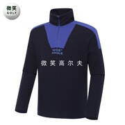 2023秋韩国WANGL*高尔夫男士高领半拉链配色运动长袖T恤