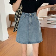 夏季韩版2023半身裙女学生百搭显瘦高腰小个子包臀牛仔短裙女