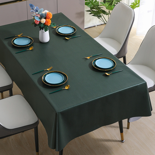 桌布防水防油免洗餐桌餐布，长方形pvc台布现代简约防烫高级感家用