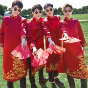 中式伴郎服男士2024夏季兄弟团装中国风，婚礼服唐装旗袍秀禾服