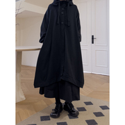 luciferous原创小众设计师暗黑连帽长款卫衣外套慵懒大摆风衣女