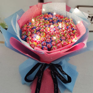 99颗糖果花束成品真知棒棒糖花束礼盒含糖情人节送女朋友生日礼物