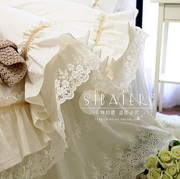 韩版欧式玛蒂亚荷叶蕾丝，花边全棉纯棉床裙款床上用品被套四件套