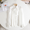 袖の高级感衬衣2024春季法式气质设计感蝴蝶结系带白色衬衫上衣女