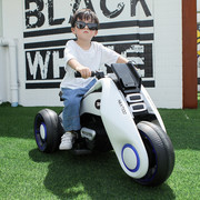 贝多奇儿童电动摩托车，可坐人宝宝三轮车，婴儿双驱电动车男孩玩具车