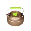 户外氧化铝制茶壶，便携热水壶野营烧烤炊具，用品卡其色壶