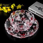 弗莱文茨玫瑰果盘水果盘时尚创意玻璃欧式果盆糖果盘