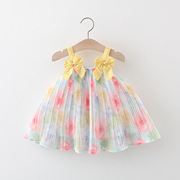 女宝宝裙子0-2-3岁4女童夏装，1婴儿春夏季彩虹裙6个月女童公主裙