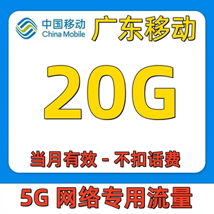 广东移动流量充值20G流量包5G单模流量包本月有效