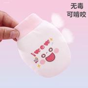 夏天透气纯棉新生婴儿手套防抓脸夏季可爱初生宝宝可啃咬套手薄款