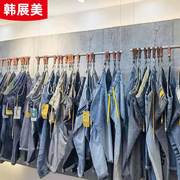 西裤架展示架挂钩简约裤子，架上墙架服装店牛仔裤架西裤夹挂衣架